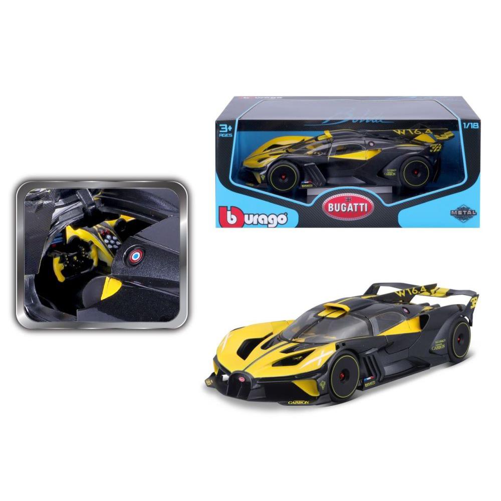 Modellauto Bugatti Bolide, gelb/schwarz, 1:18