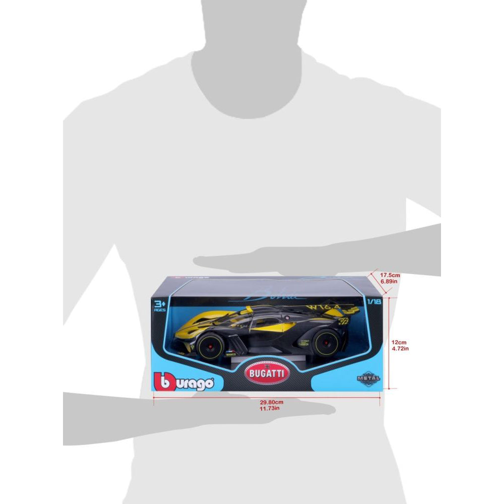Modellauto Bugatti Bolide, gelb/schwarz, 1:18