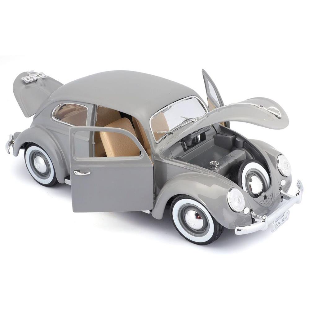 Modellauto Volkswagen Käfer 1955, grau, 1:18