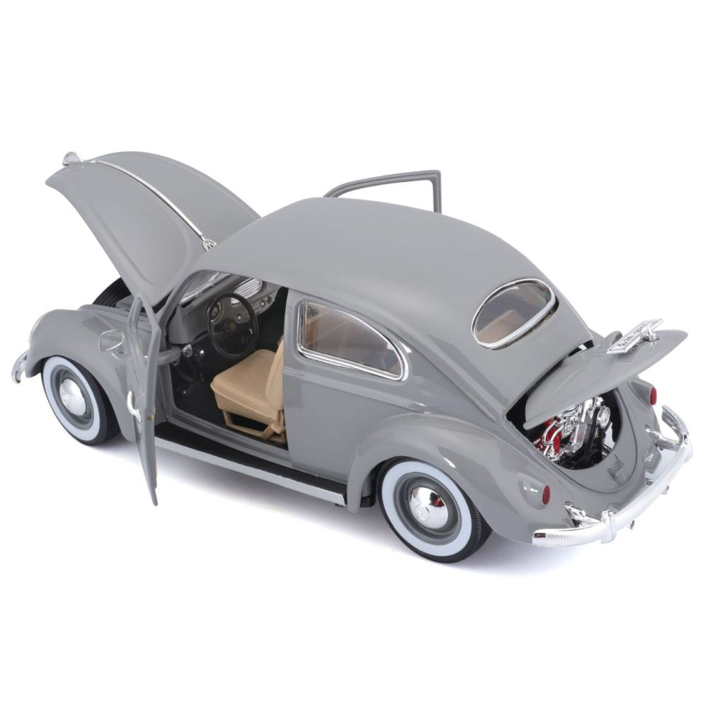Modellauto Volkswagen Käfer 1955, grau, 1:18