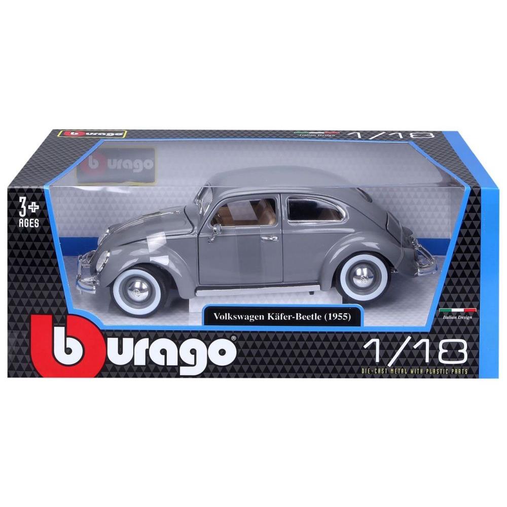 Modellauto Volkswagen Käfer 1955, grau, 1:18
