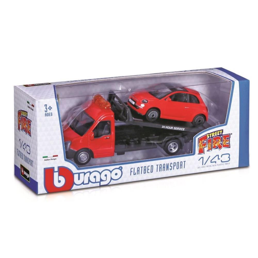 Modellauto Street Fire Flatbed Transport, 1:43, assortiert