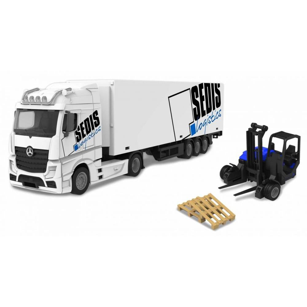 Modellauto Mercedes Lastwagen mit Stapler & Zubehör