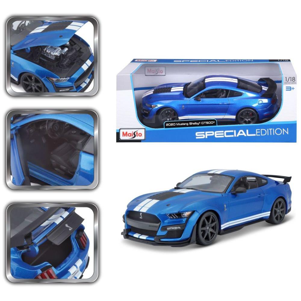 Modellauto Ford Mustang Shelby GT500 2020, blau, 1:18