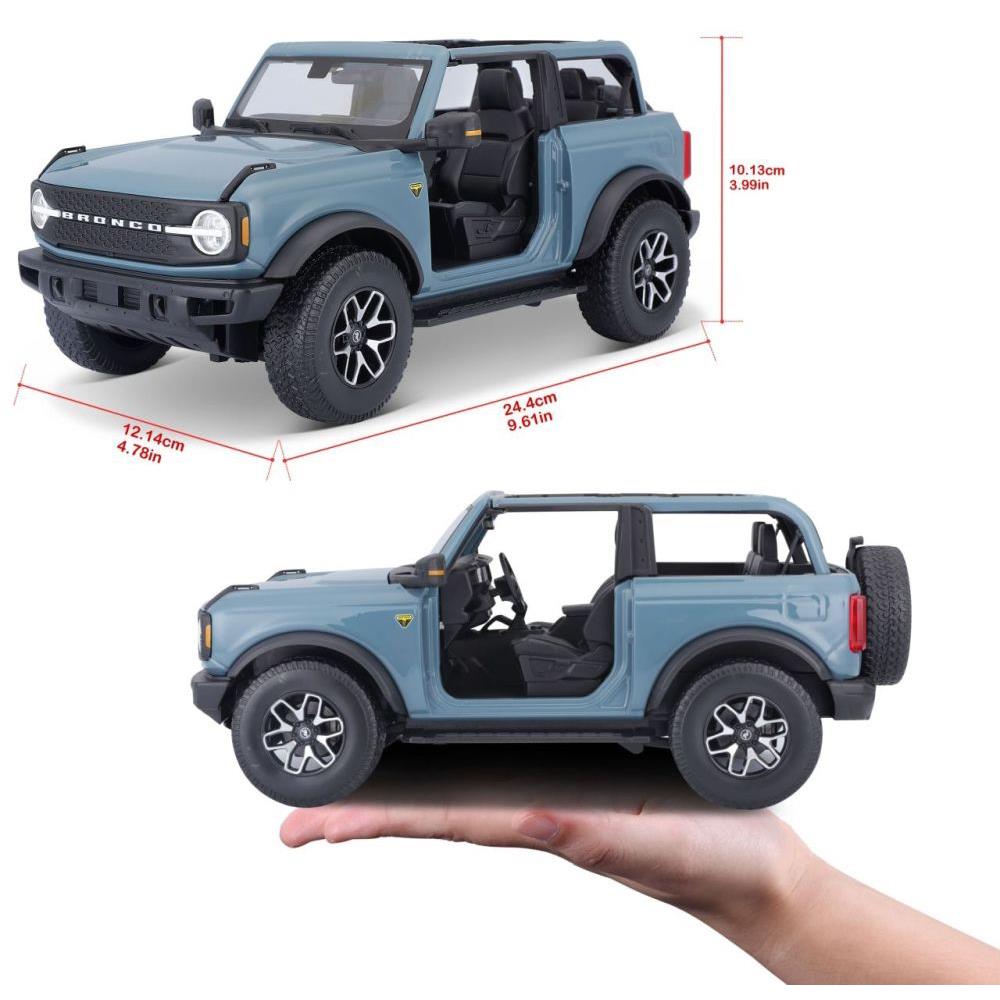 Modellauto Ford Bronco Badlands 2021, blau, 1:18