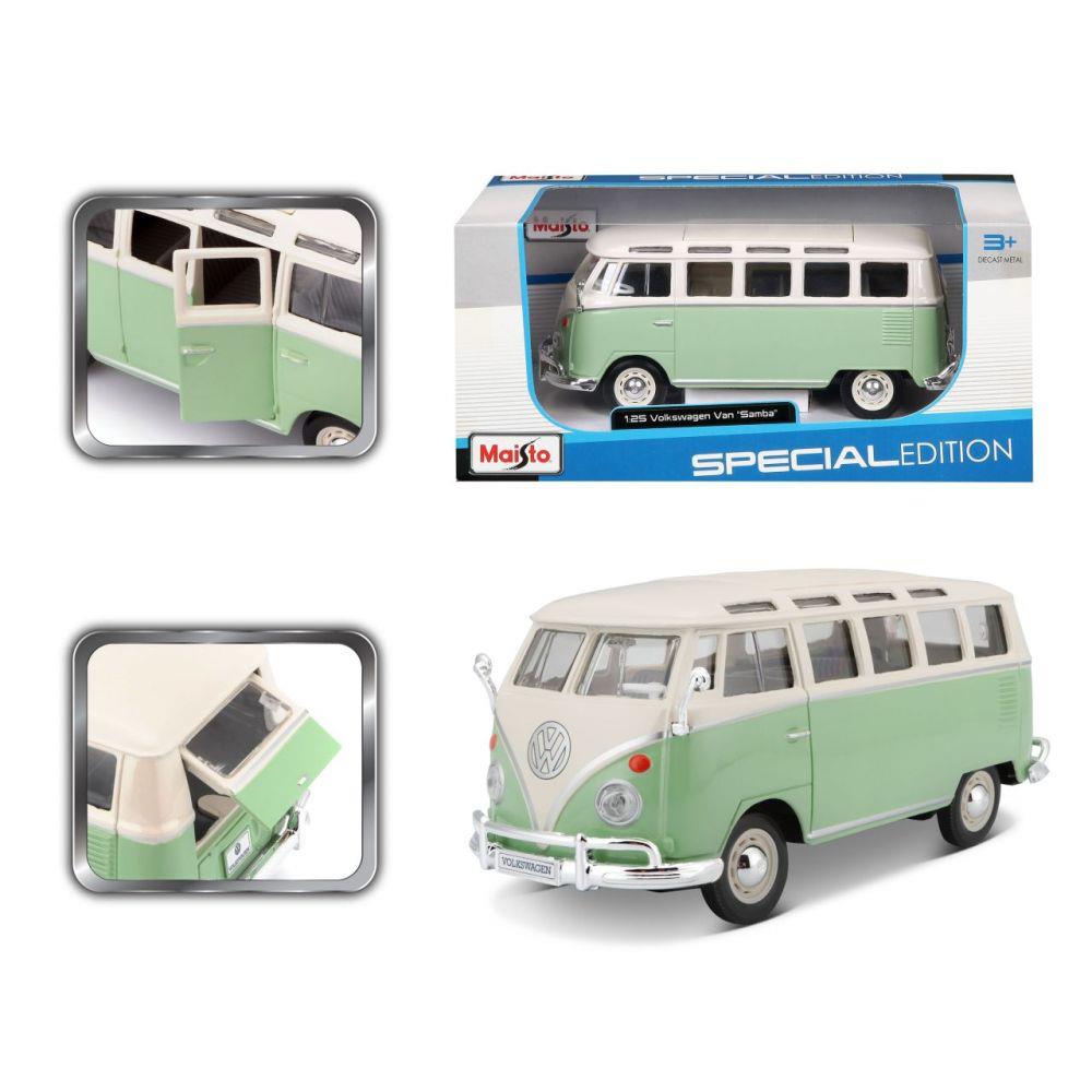 Modellauto Volkswagen Bulli T1 Van Samba, grün, 1:24