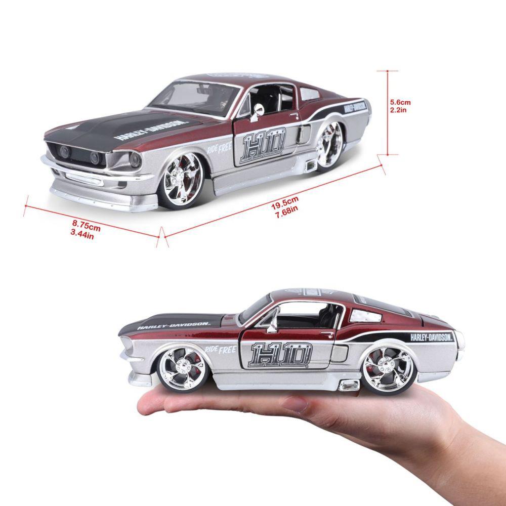 Modellauto Ford Mustang GT 1967 Harley Davidson, 1:24