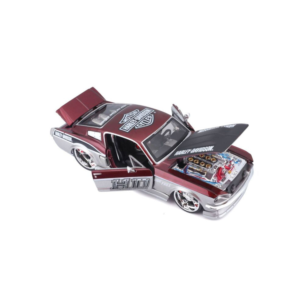 Modellauto Ford Mustang GT 1967 Harley Davidson, 1:24