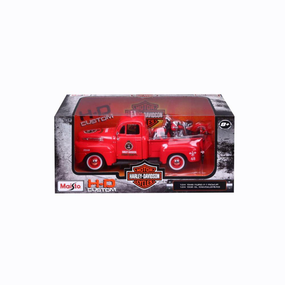 Modellauto Ford F-1 Pick up & EL Knucklehead 1936, 1:24