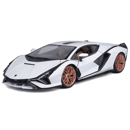 Modellauto Lamborghini Sian FKP 37, weiss/schwarz, 1:18