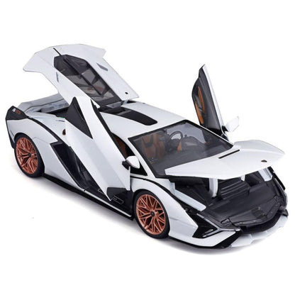 Modellauto Lamborghini Sian FKP 37, weiss/schwarz, 1:18