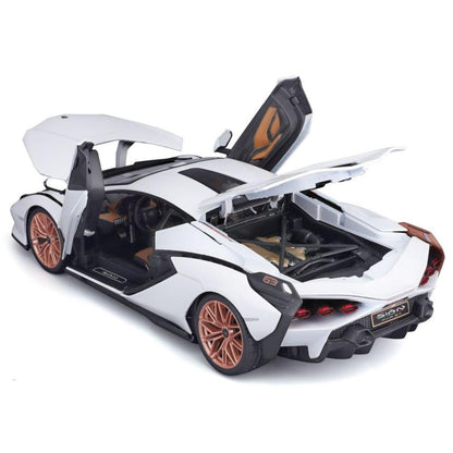 Modellauto Lamborghini Sian FKP 37, weiss/schwarz, 1:18