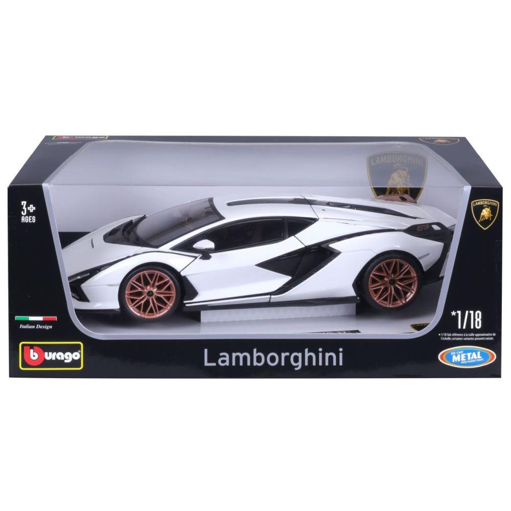 Modellauto Lamborghini Sian FKP 37, weiss/schwarz, 1:18