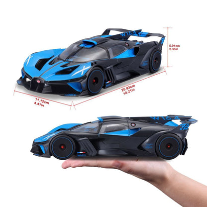 Modellauto Bugatti Bolide, blau/schwarz 1:18