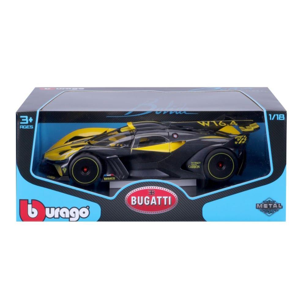 Modellauto Bugatti Bolide,  gelb/schwarz, 1:18