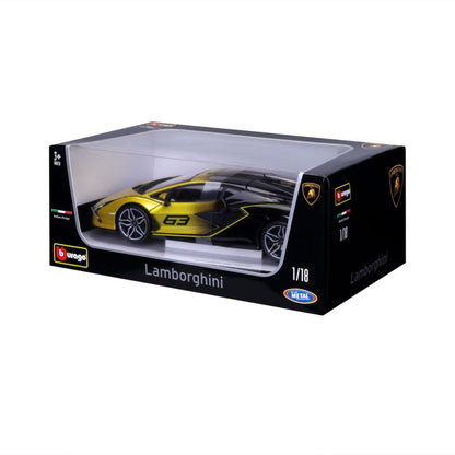 Modellauto Lamborghini Sian FKP 37, gelb/schwarz, 1:18