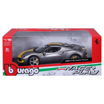 Modellauto Ferrari Race & Play 296 GTB Assetto Fiorano, silber, 1:18