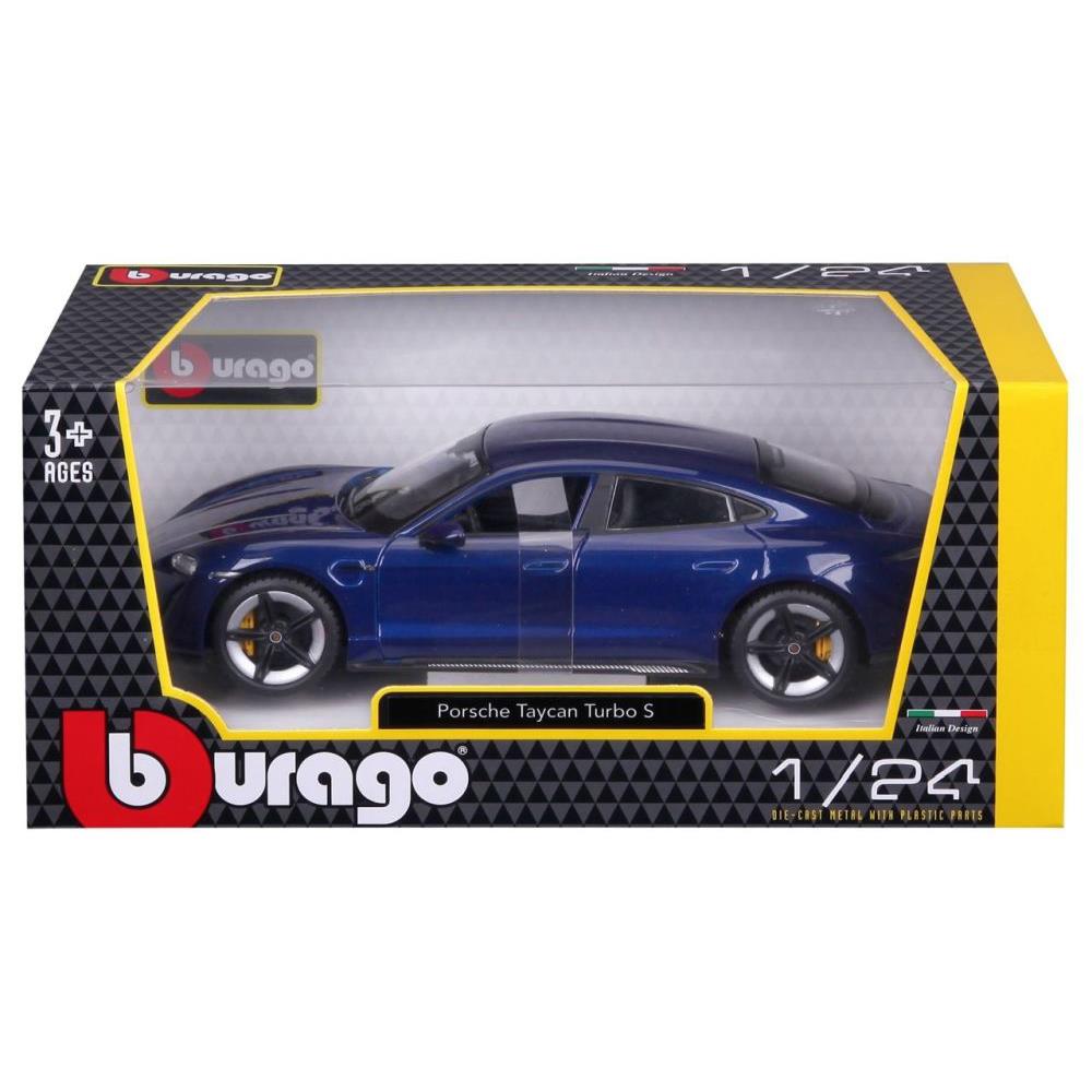 Modellauto Porsche Taycan Turbo S, blau, 1:24