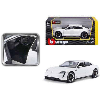 Modellauto Porsche Taycan Turbo S, weiss, 1:24