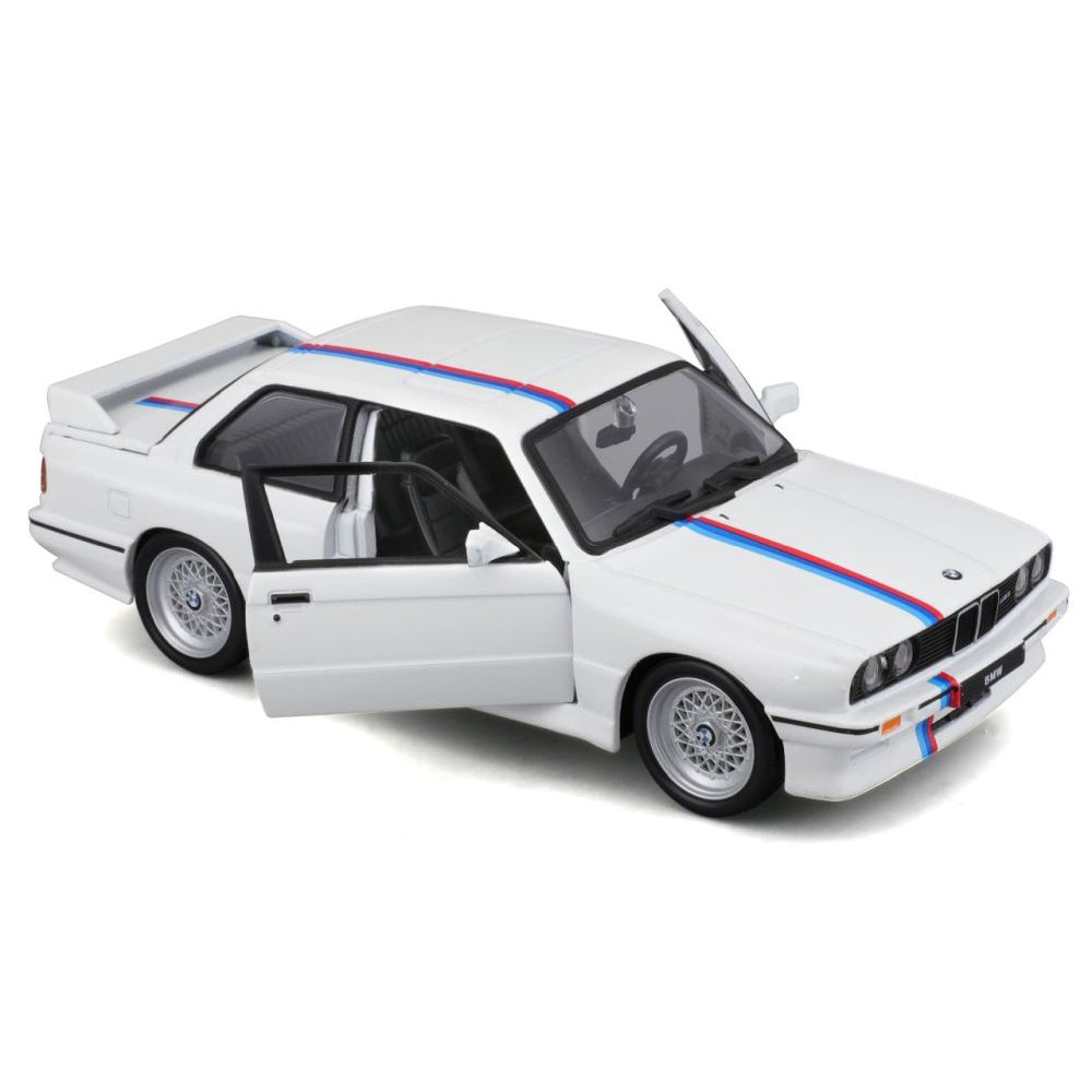 Modellauto BMW M3 (E30) 1988, weiss, 1:24