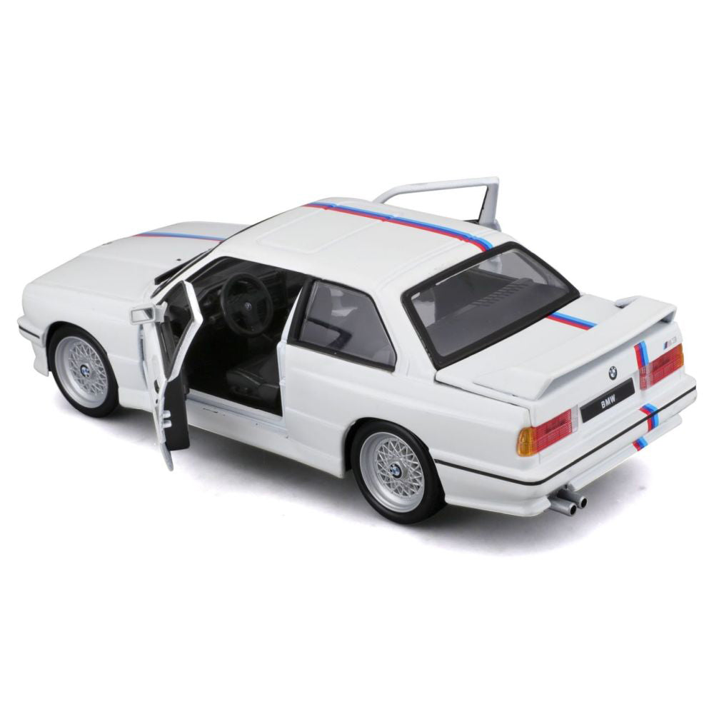 Modellauto BMW M3 (E30) 1988, weiss, 1:24