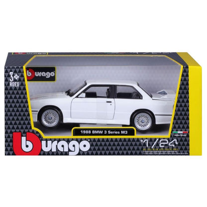 Modellauto BMW M3 (E30) 1988, weiss, 1:24