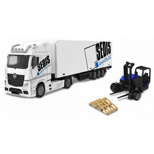 Modellauto Mercedes Lastwagen mit Stapler & Zubehör