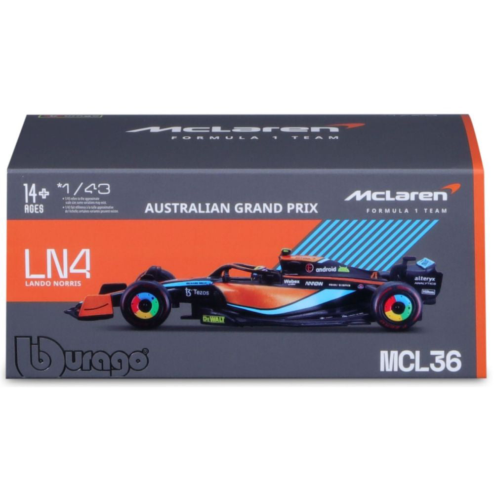 Modellauto McLaren Mercedes F1 MCL36 Lando Norris 2022, 1:43