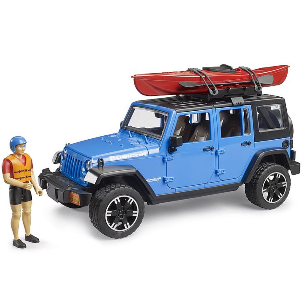 Spielzeugauto Jeep Wrangler Rubicon mit Kajak und Figur