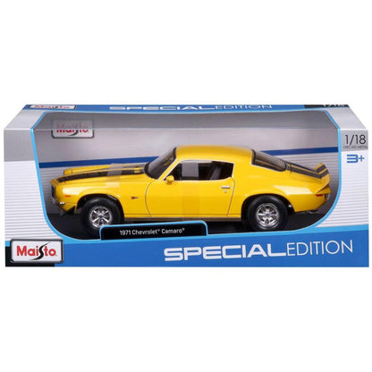 Modellauto Chevrolet Camaro 1971, gelb, 1:18