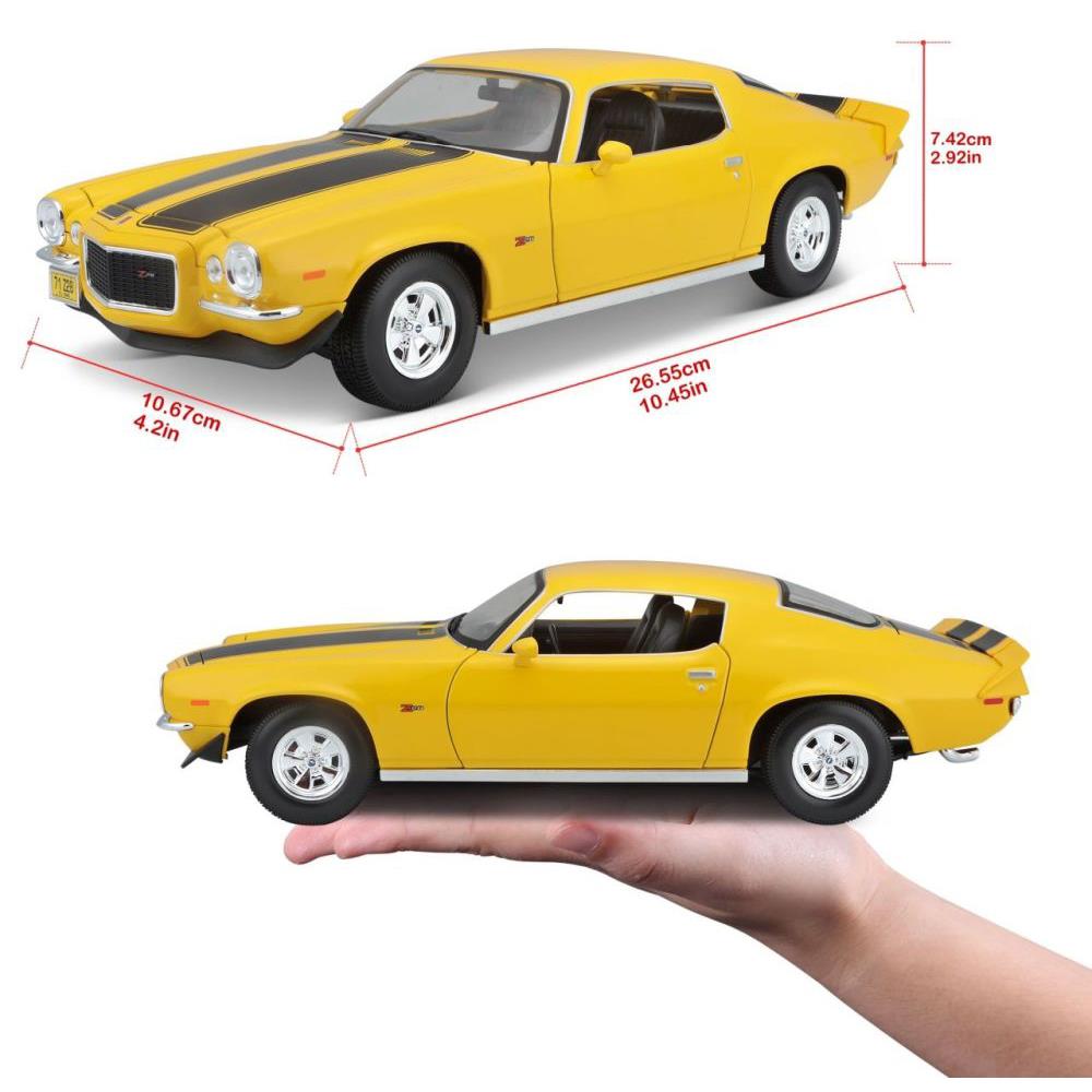 Modellauto Chevrolet Camaro 1971, gelb, 1:18