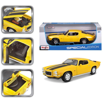 Modellauto Chevrolet Camaro 1971, gelb, 1:18