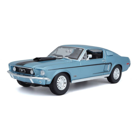 Modellauto Ford Mustang GT Cobra 1968, blau, 1:18