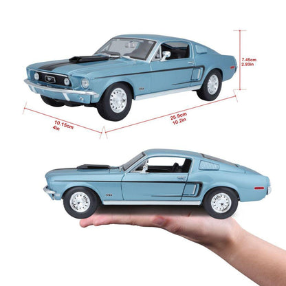 Modellauto Ford Mustang GT Cobra 1968, blau, 1:18