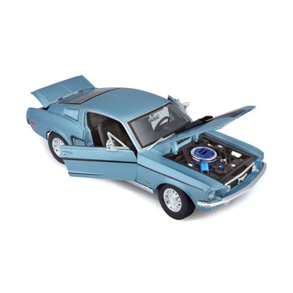 Modellauto Ford Mustang GT Cobra 1968, blau, 1:18