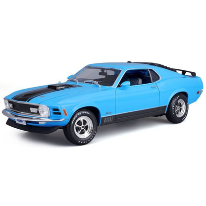 Modellauto Ford Mustang Mach 1 1970, blau, 1:18