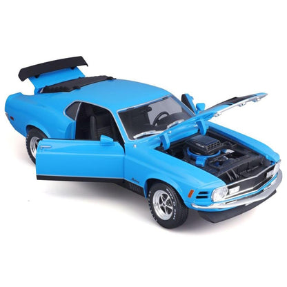 Modellauto Ford Mustang Mach 1 1970, blau, 1:18