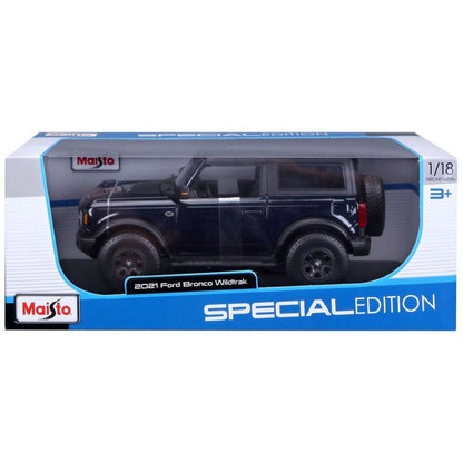 Modellauto Ford Bronco Wildtrak 2021, blau, 1:18