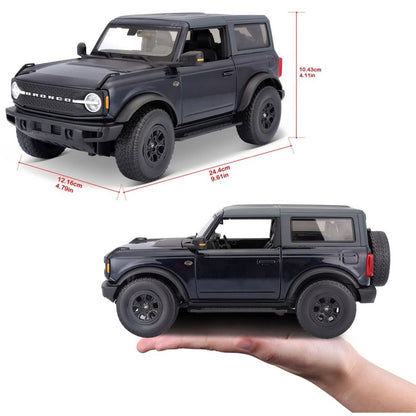 Modellauto Ford Bronco Wildtrak 2021, blau, 1:18