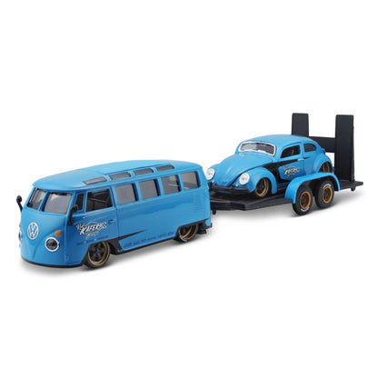 Modellauto Volkswagen T1 Van Samba & Volkswagen Beetle, 1:24