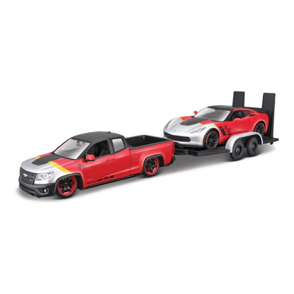 Modellauto Chevrolet Colorado ZR2 & Corvette Z06, 1:24