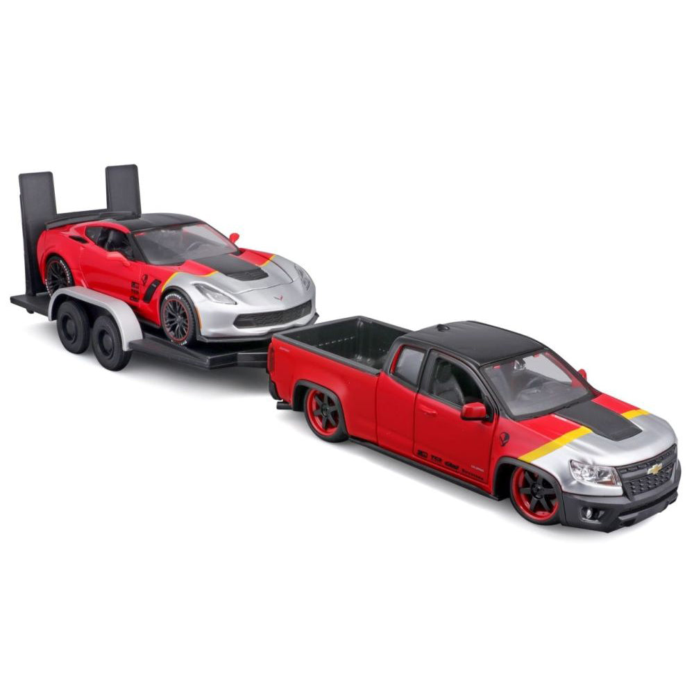 Modellauto Chevrolet Colorado ZR2 & Corvette Z06, 1:24