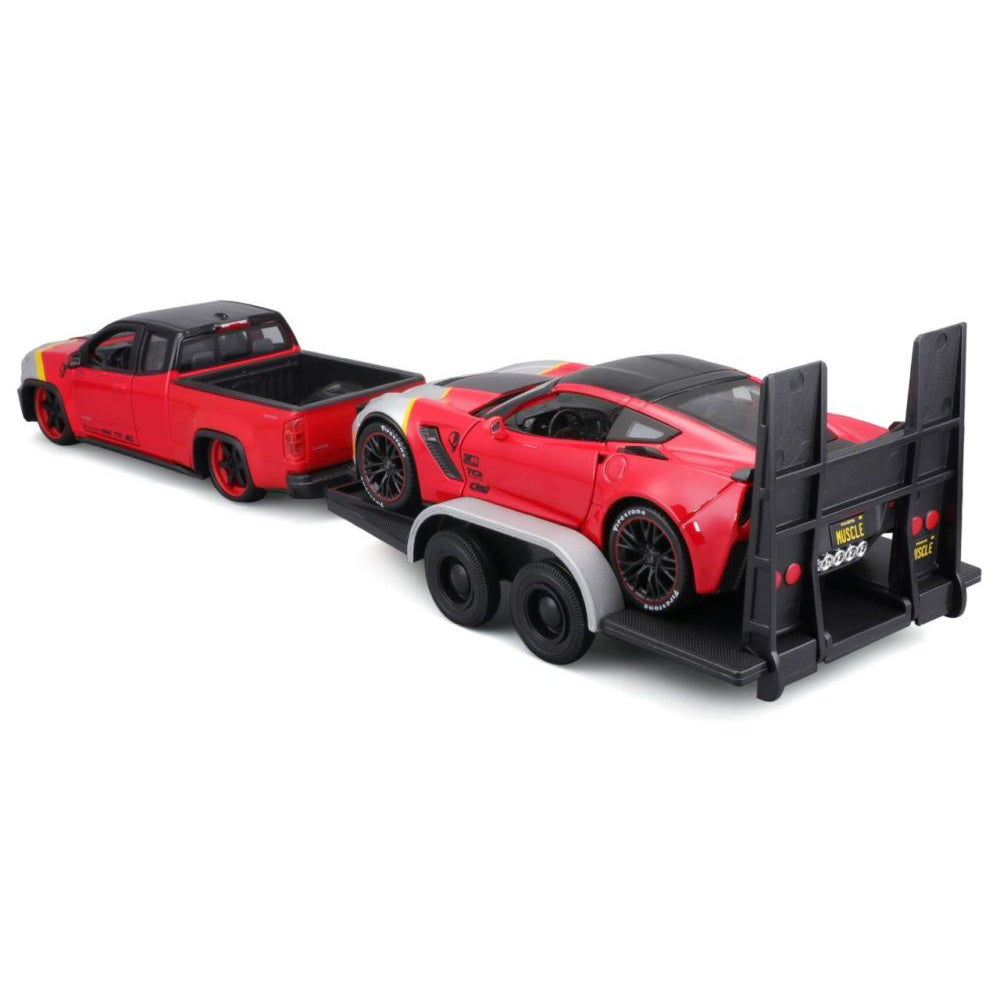 Modellauto Chevrolet Colorado ZR2 & Corvette Z06, 1:24