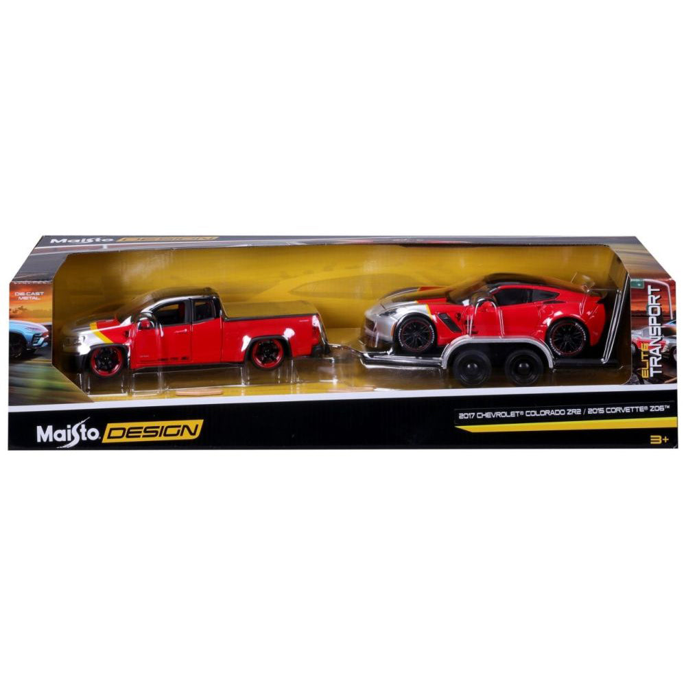 Modellauto Chevrolet Colorado ZR2 & Corvette Z06, 1:24