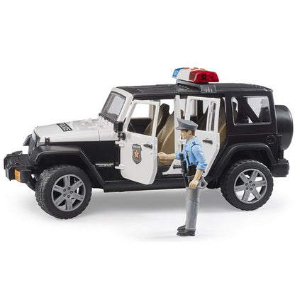 Spielzeugauto Jeep Wrangler mit Polizist und Ausstattung, 1:16