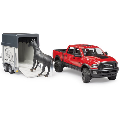 Bruder RAM 2500 Power Wagon mit Pferdanhänger & Pferd