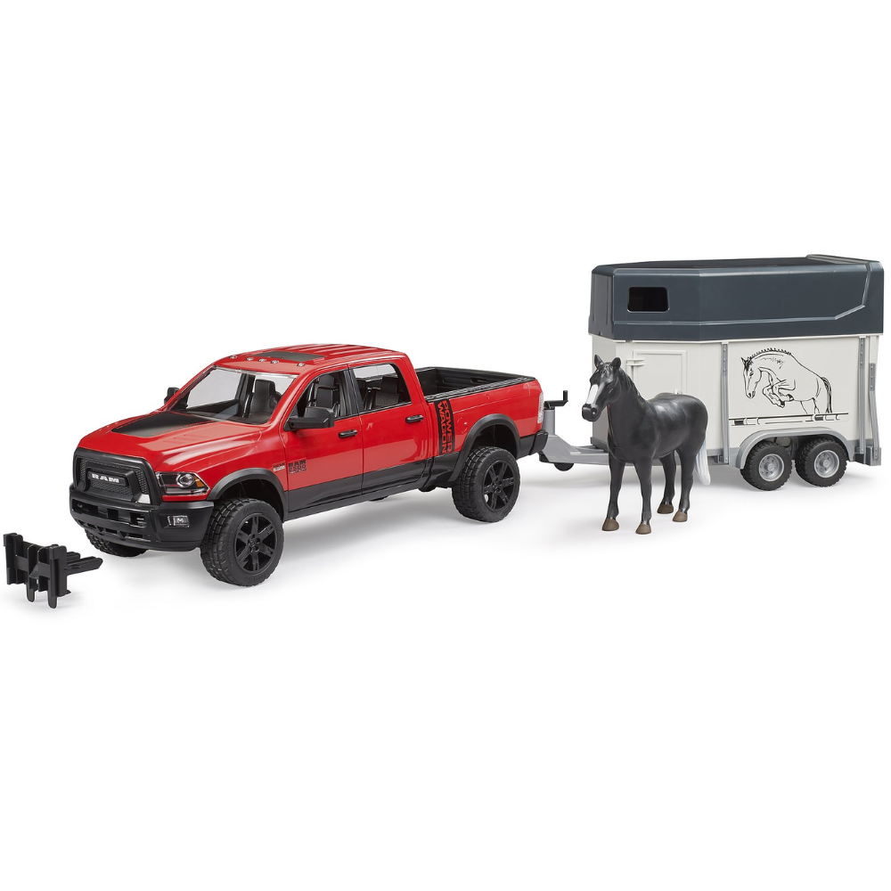 Bruder RAM 2500 Power Wagon mit Pferdanhänger & Pferd