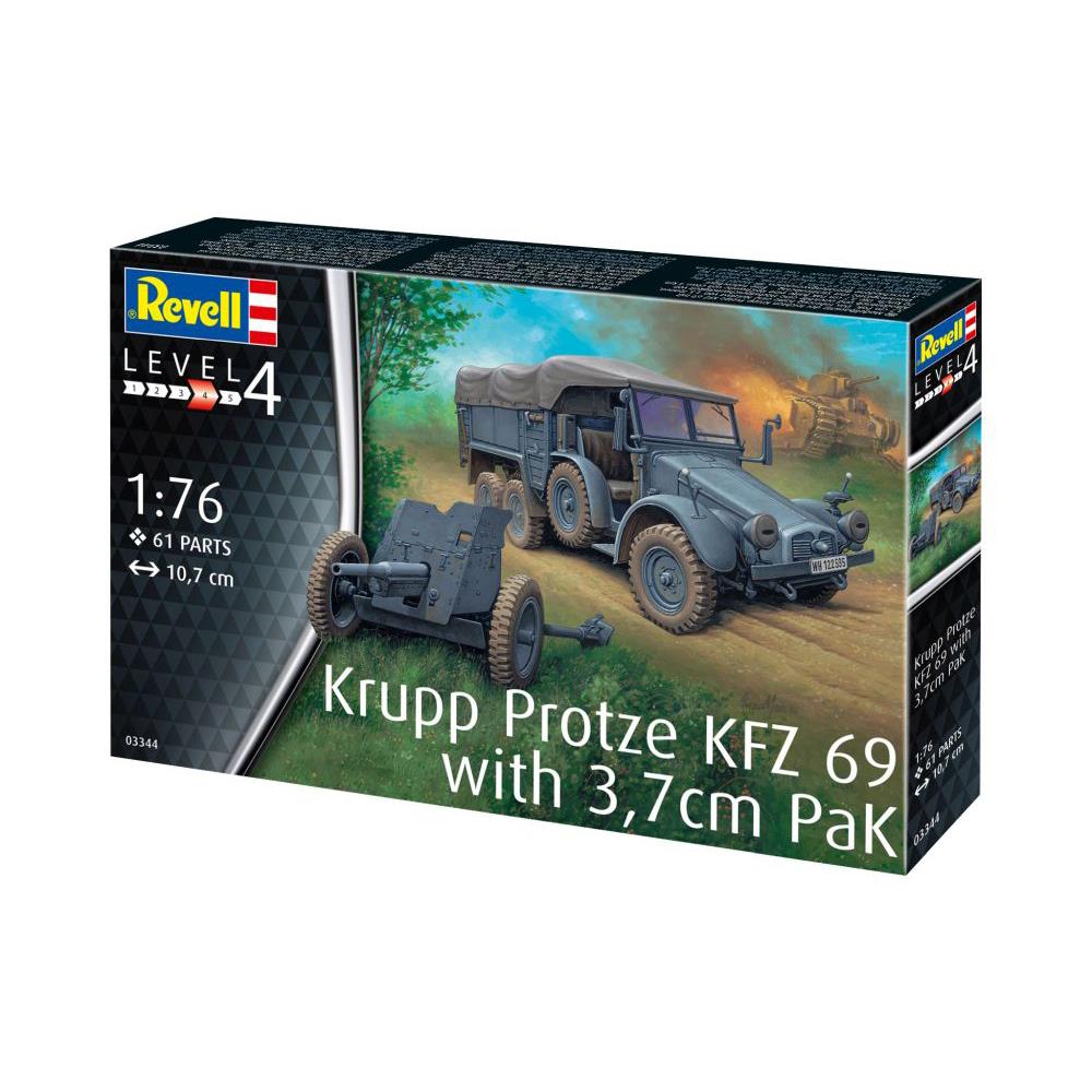 Militär Bausatz Krupp Protze KFZ 69 with 3 7cm Pak, 1:76