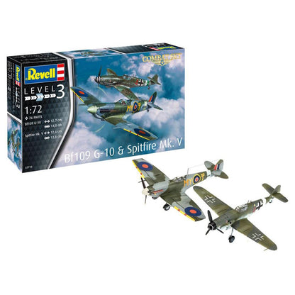 Militär Bausatz Combat Set Bf109G-10 + Spitfire Mk.V, 1:72