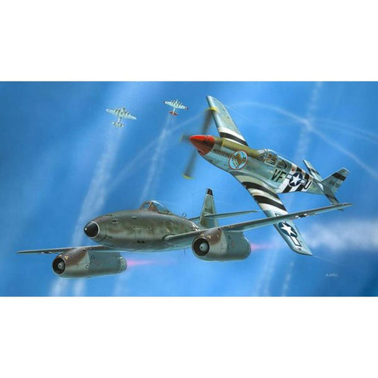 Militär Bausatz Combat Set Me262 + P-51B, 1:72